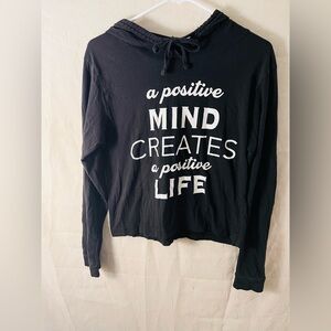 On Fire Black Cotton Hoodie. Size L.